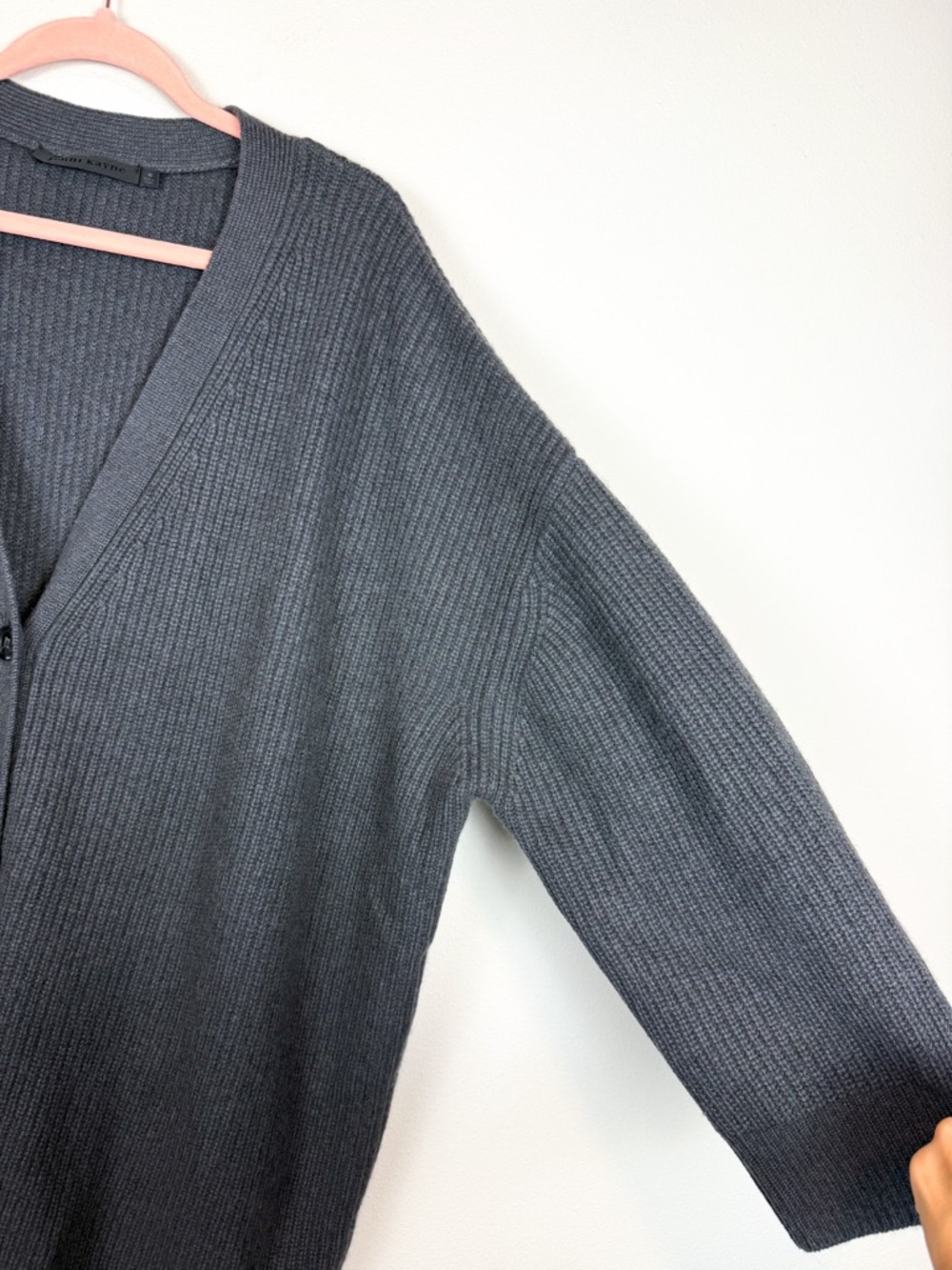 Jenni Kayne Cashmere Cocoon Cardigan Sweater Oversized Charcoal Gray Size 1X - Picture 6 of 11